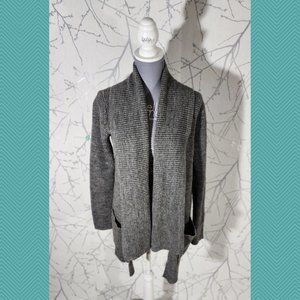 Michael Michael Kors Gray Acrylic Wool Blend Open Front Cardigan